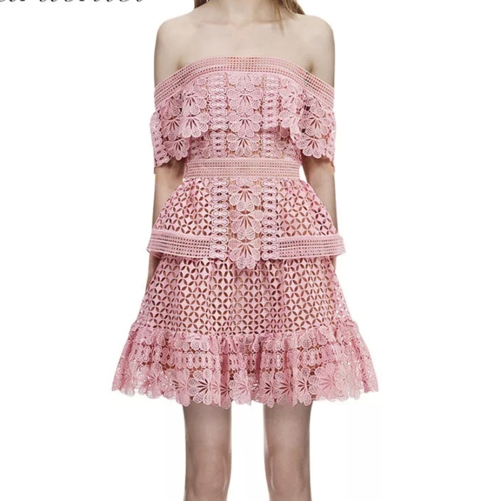 Lovely lace off the shoulders dress